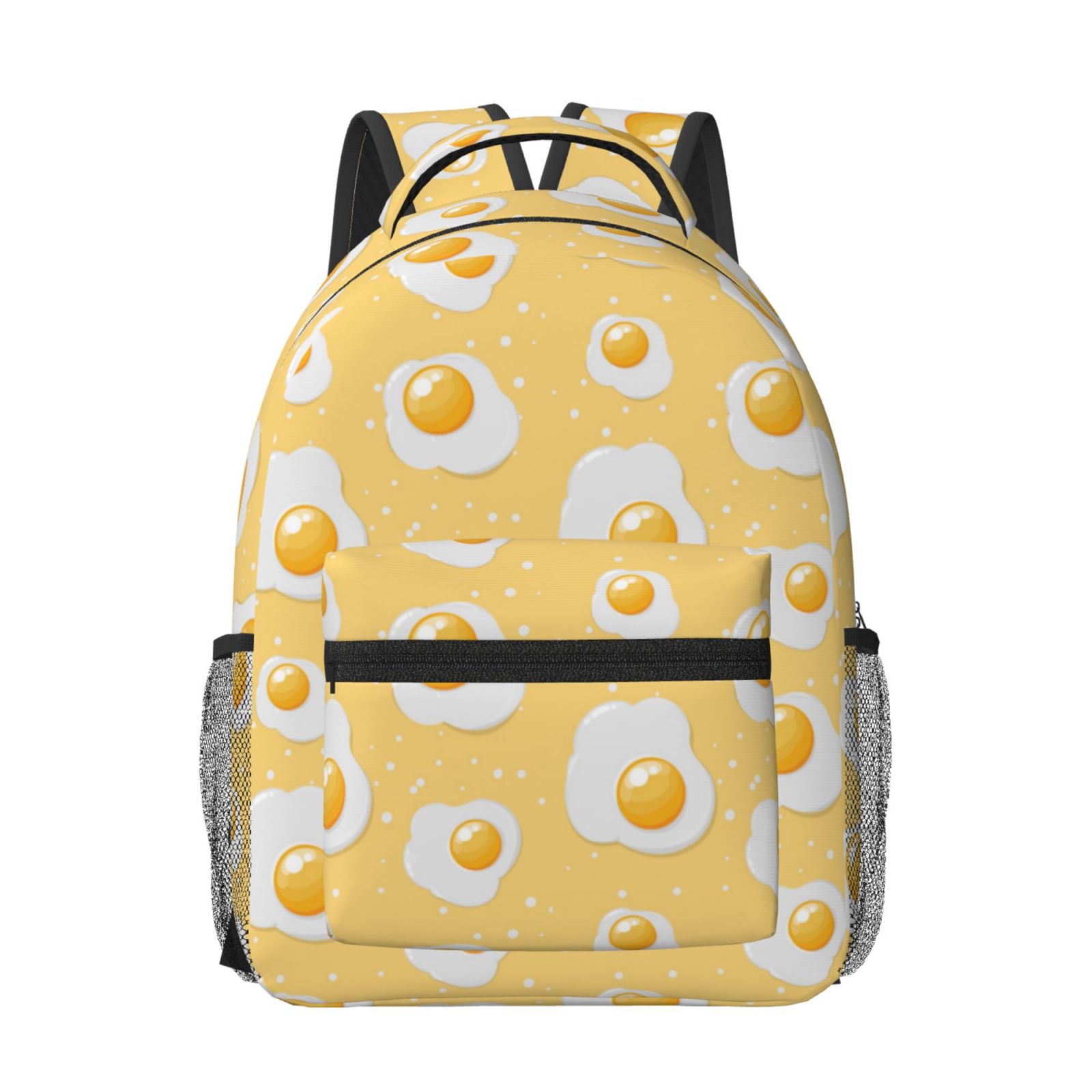 Backpack for School, Cute Fried Egg Yellow Laptop Backpack Middle