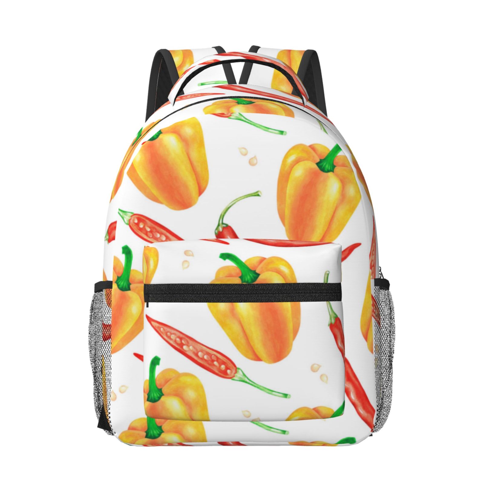 Backpack for School, red Pepper yellow Laptop Backpack Middle
