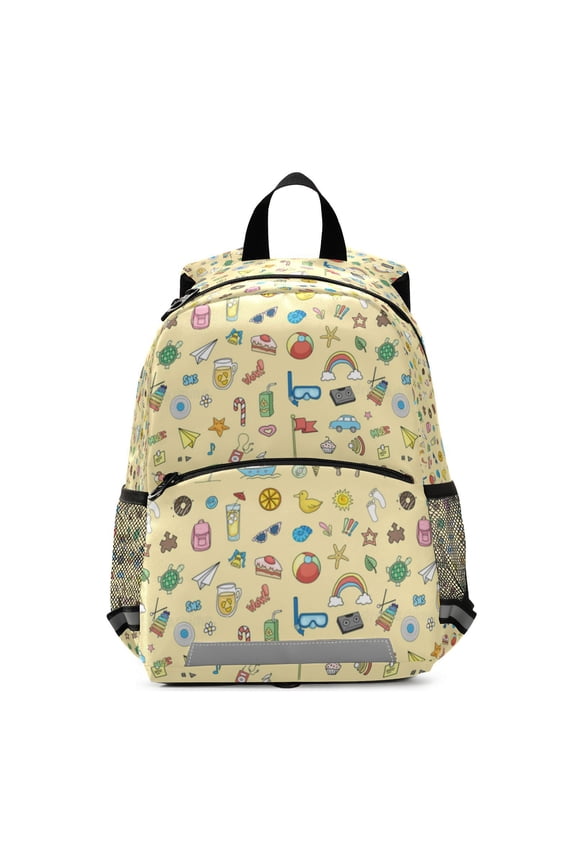 Backpack for Summer fun doodle pattern Bookbag Durable Student Teenager Sturdy Lightweight Waterproof