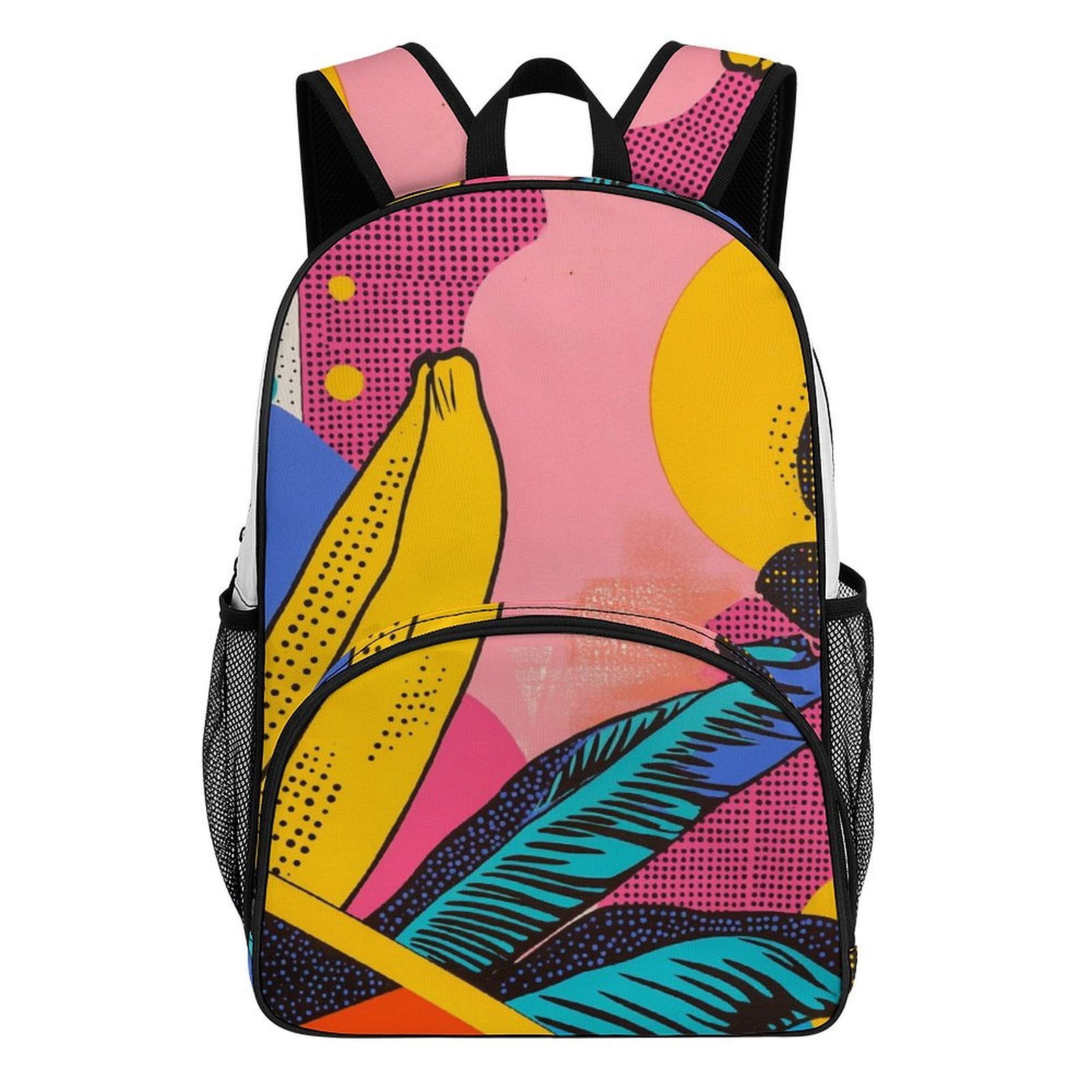 Backpack for Vibrant Banana Pop Art Design Bookbag Durable Student ...