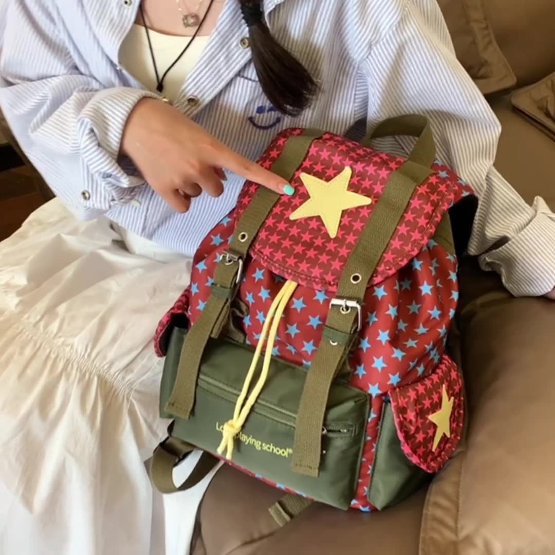 Backpack for Women Bags with Star Graphic Vintage Coquette Fashion