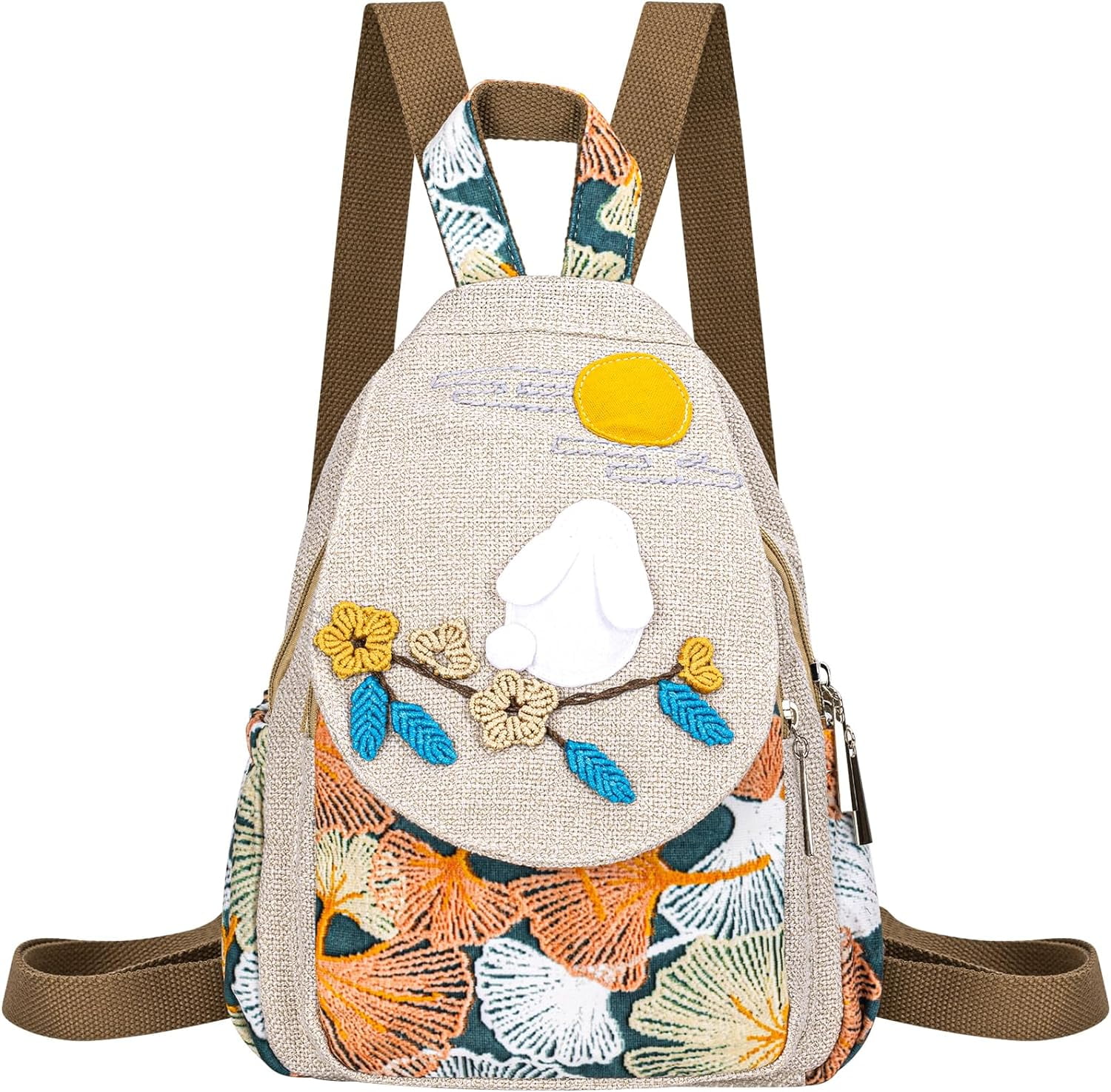 Small Hand-Woven Boho Backpack Purse for Women with Multiple Pockets bb676d79-c2d7-4246-a813-  main image 3