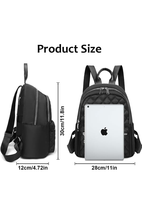 Backpack for Women, Lightweight Nylon Casual Rucksack, Small Daypack School Bag, Quilted Trendy Backpack, Anti-Theft Travel backpack for Women