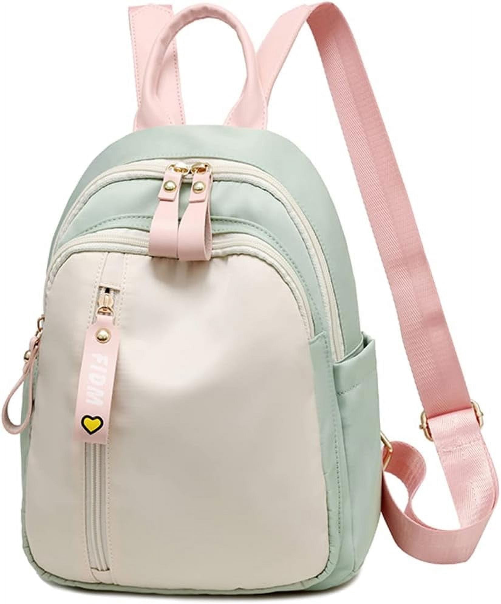 7898 Backpack Small, Mini Nylon Travel Backpack Purse, Shoulder Bag Cute NYLON MINI BACKPACK BROWN | Water-Resistant Mini Backpack  main image 4