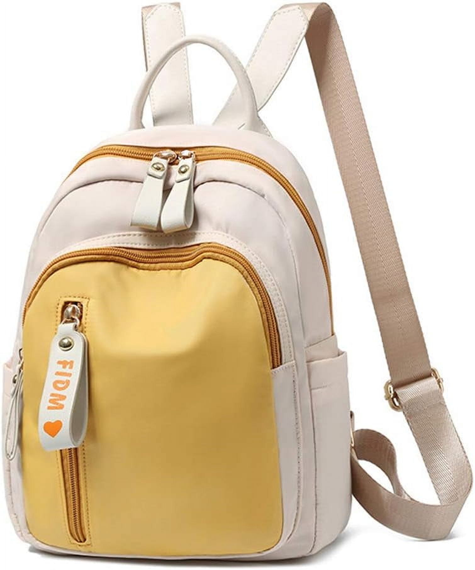 7898 Backpack Small, Mini Nylon Travel Backpack Purse, Shoulder Bag Cute NYLON MINI BACKPACK BROWN | Water-Resistant Mini Backpack  main image 3