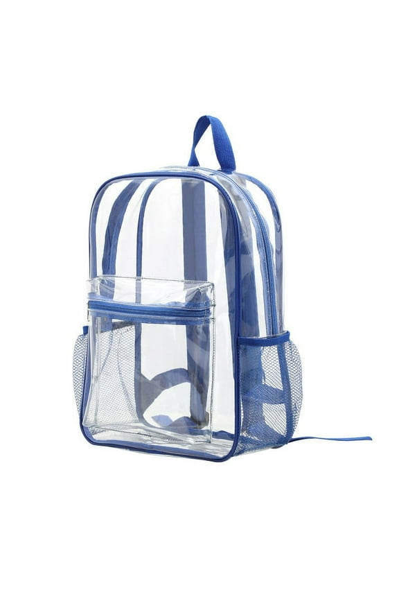 Backpack for Womens Xhshgfbi,Clear Transparent Backpack See Through Bookbag For School Sports Stadium Blue Bag