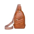 thumbnail image 1 of Backpack with Chest Strap Leather Vintage Casual Bag 27x17x8cm for Small Storage Chest, 1 of 6