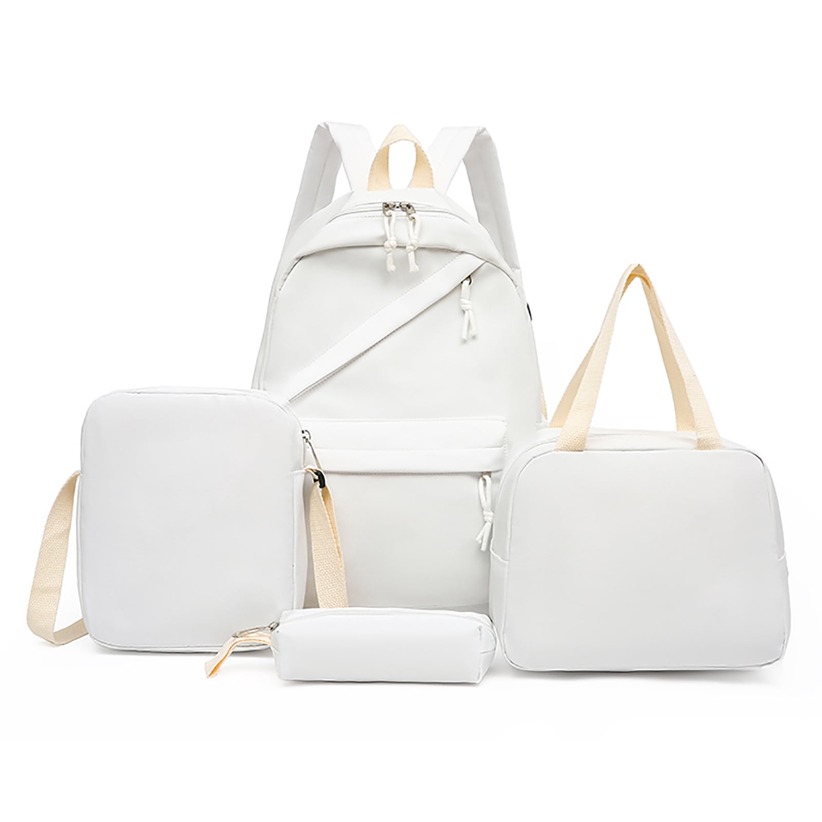 Backpack with Lunch Box Set,4PCS Aesthetic Bookbag Pure Color ...