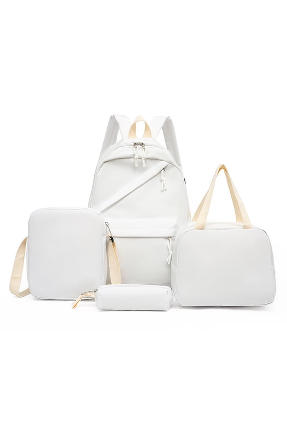 Backpack with Lunch Box Set,4PCS Aesthetic Bookbag Pure Color Simplicity,Backpack for Teen & Elementary,Birthday Gift for Daughter