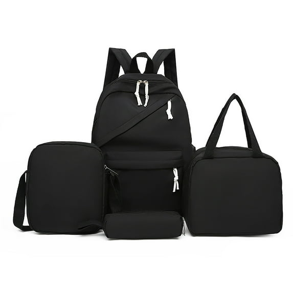 Backpack with Lunch Box Set,4PCS Aesthetic Bookbag Pure Color Simplicity,Backpack for Teen & Elementary,Birthday Gift for Daughter