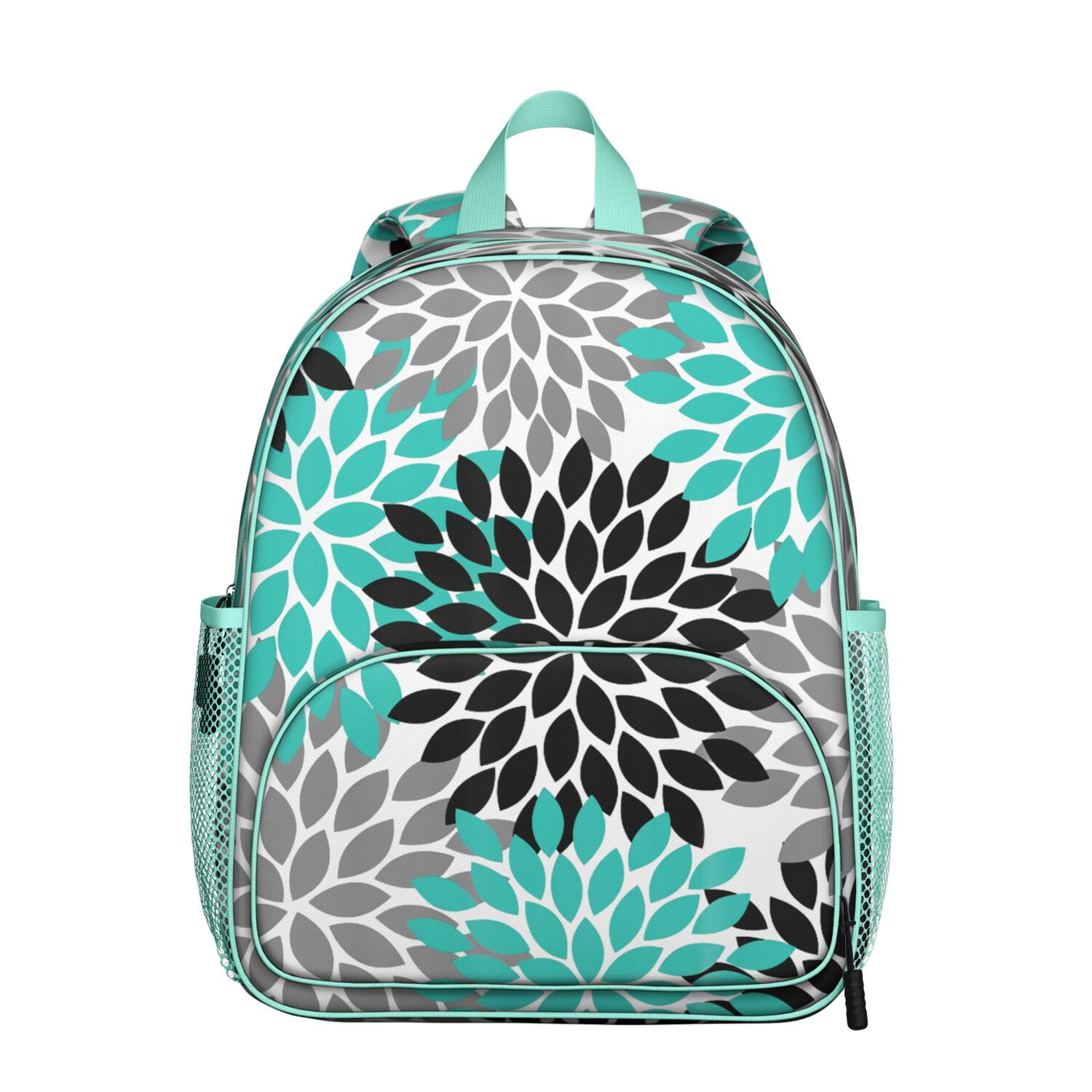 Backpack with Side Pockets & Rooster Sunflowers Print - Ergonomic for Students