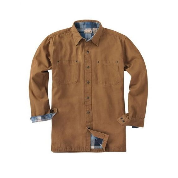 Backpacker Men's Canvas Shirt Jacket with Flannel Lining - BROWN - S