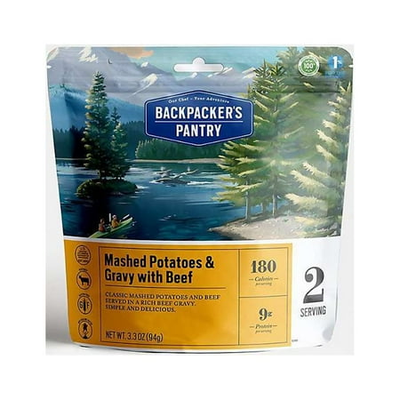 Backpacker's Pantry Mashed Potatoes and Gravy with Beef, Pouch, 2 Servings, 3.3 oz