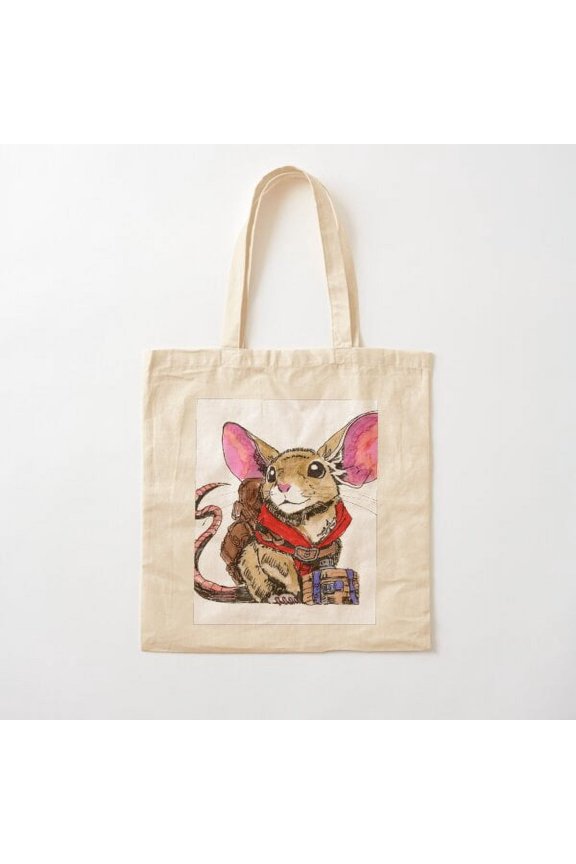 Backpacking Adventure Mouse Canvas Tote Bags, Reusable Shopping Bag