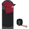 thumbnail image 1 of Backpacking Flannel Sleeping Bag Lightweight for Adults Hiking Ultralight Compact Sleeping Bag Portable Warm Weather Summer with Compression Sack, 1 of 7