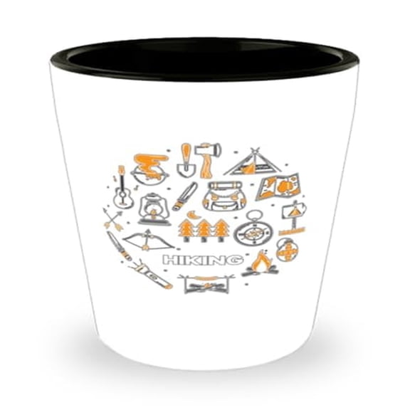 Backpacking Shot Glass, Hiking, Camping Gift, Mini Glassware, 1.5oz Cup