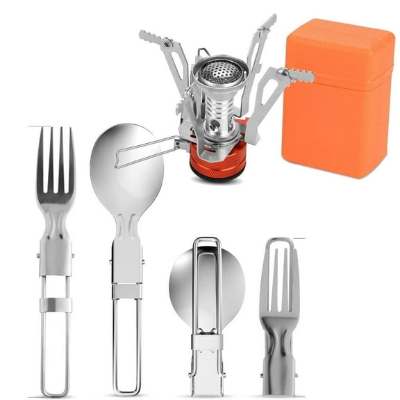 Backpacking Stove - Portable Camping Stove - Small Backpack Camp Single Burner for Propane Butane Isobutane Fuel Canister - Mini Pocket Rocket Jet Boiler for Hiking & Gas Cooking