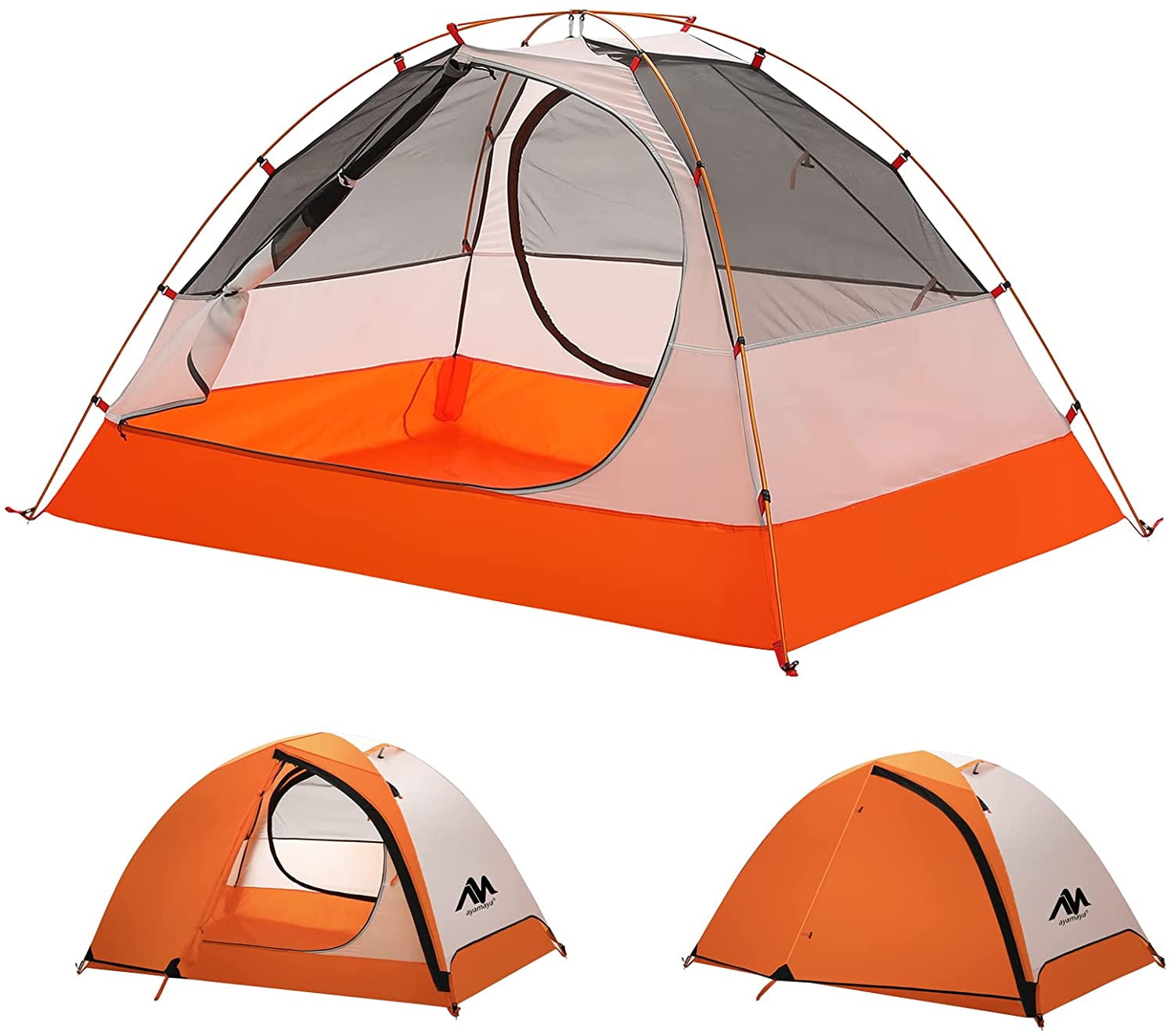 Backpacking Tent 2 Person, AYAMAYA Waterproof Lightweight Hiking Tent for 1 to 2 Person Double