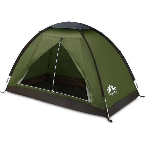 Backpacking Tent for 1 to 2 Persons Lightweight Waterproof Camping Hiking Tent Army Green 7.0x3.8x3.6 Ft
