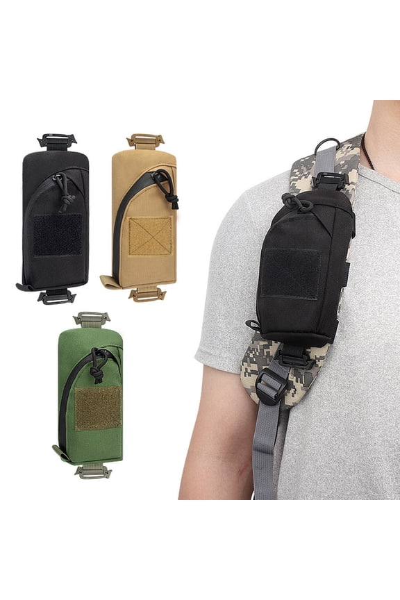 Backpacks Accessory Pouch Shoulder Strap Backpack Expansion Pack Tool Pocket Small Compact Zipper Pouch EDC Card Coin Wallet for Traveling Hiking，A