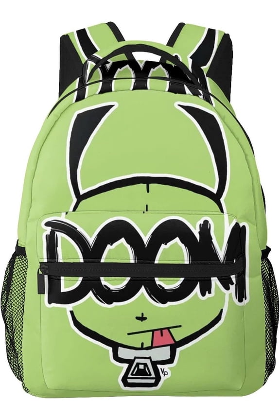 Backpacks Invader Anime Zim Adjustable Laptop Backpack Double Shoulder Bag for Women Men Climbing Shopping Work