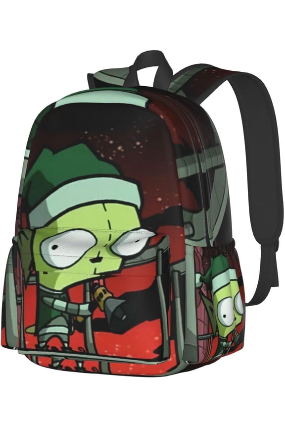 Backpacks Invader Anime Zim Adjustable Laptop Backpack Double Shoulder Bag for Women Men Climbing Shopping Work
