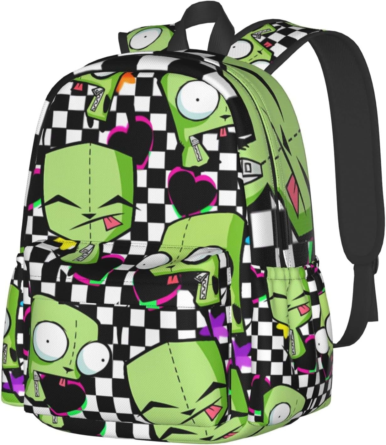 WAMLMART Backpacks Invader Zim Adjustable Laptop Backpack Double Shoulder Bag for Women Men Climbing Shopping Work