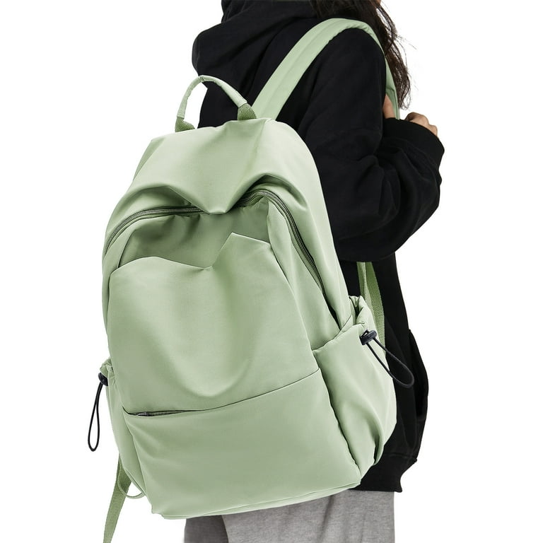 Light Green Nylon Double Handle Backpack YFMHA Cute Women Backpack Preppy Multi-Pocket Nylon  main image 3