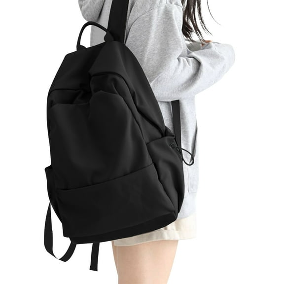 Backpacks for Women Men School Bag Cute Backpack for College Students Lightweight Backpacks Book Bags Waterproof Gym Backpack Simple Laptop Backpack Casual Daypack Black