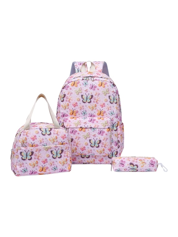 Backpacks for Girls 3pcs Backpack Set with Lunch Bag Pencil Case Students Bookbag for Elementary Primary Middle School