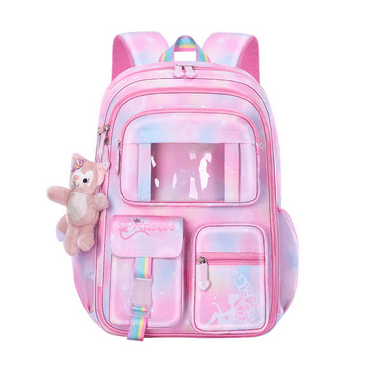 Backpacks for Girls with Charm,School Backpacks for Primary Grades 1-3,Waterproof Large-Capacity Bookbag,Girls Pink Backpacks