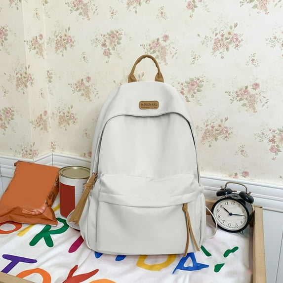 Backpacks for Men Women Lightweight Solid Color Bag College Backpack Cute Aesthetic Backpack Casual Daypack 2026 White 11.8 In