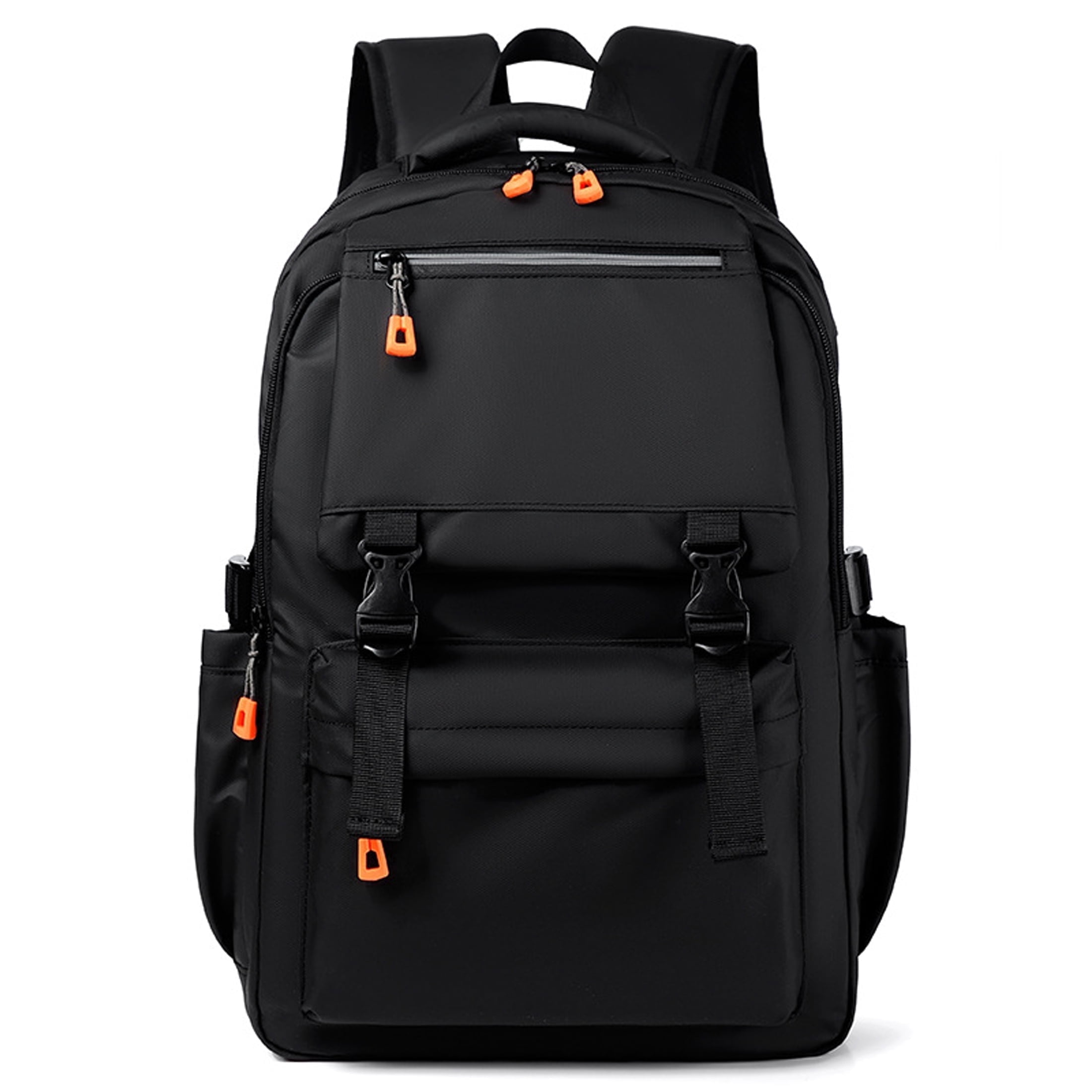 Travel Backpack for Men, Hiking Backpack with USB Charging Port Student Bookbag, 14 inch Women Laptop Backpack for School College Gym, Black