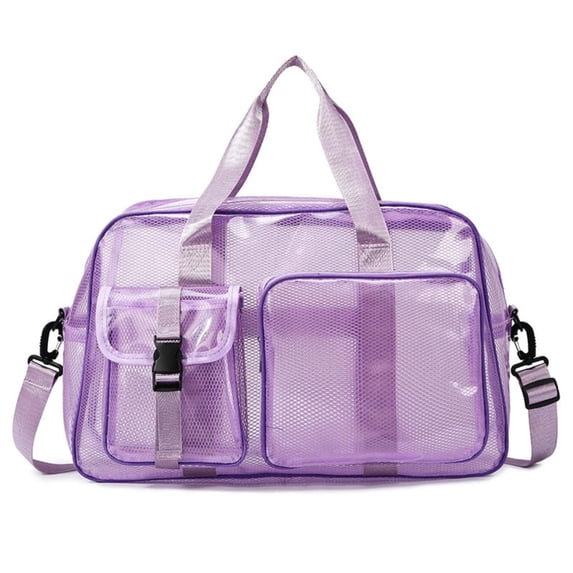 Backpacks for Women Clear Gym Beach Transparent Tote Backpack Large Capacity Travel Daypack Purple One Size