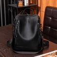 thumbnail image 1 of Backpacks for Women Soft Leather Backpack Large Capacity Fashion Casual Travel Daypack Black One Size, 1 of 8