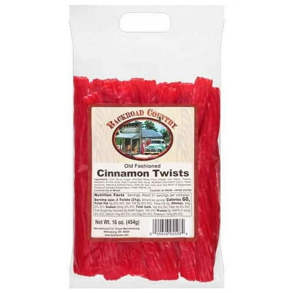Backroad County Old Fashioned Cinnamon Twists 1lb Licorice Bag Made In USA