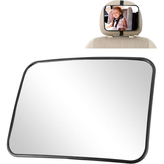 Backseat Baby Car Mirror, HD Wide View Infant Rear Facing Car Seat Mirror with Adjustable Secure Strap, Shatterproof Safety Back Seat Mirror for Newborn Kids