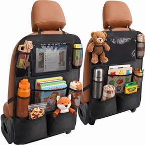 BN-LINK 2 Pack Backseat Car Organizer, Kick Mats Back Seat Protector with Touch Screen Tablet Holder & 9 Storage Pockets, Back Seat Organizer for Road Trip & Essentials Travel