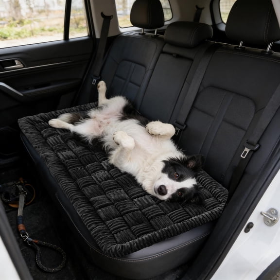 Backseat Dog Blanket for Car, Non- Dog Bed Car Seat Protector, Soft & Cozy Dogs Blanket, Gray Machine Washable Travel Pet Mat for Cars, 24.4 x 53.9 in