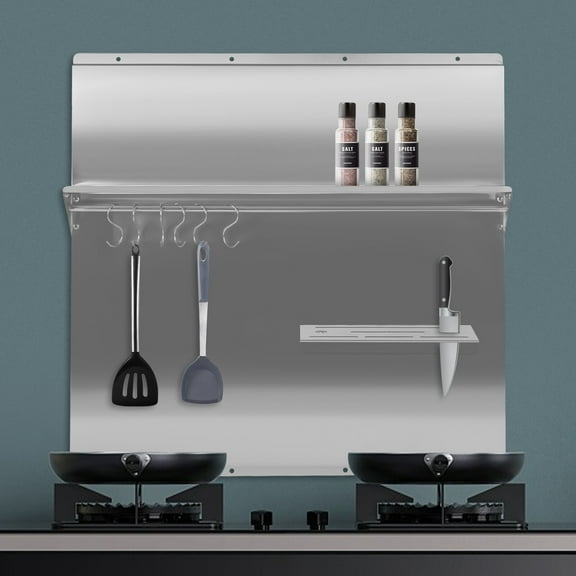 Backsplash 201 Stainless Steel Kitchen Range Hood Wall Tile Shield 30*30.7 in for Homes, Restaurants