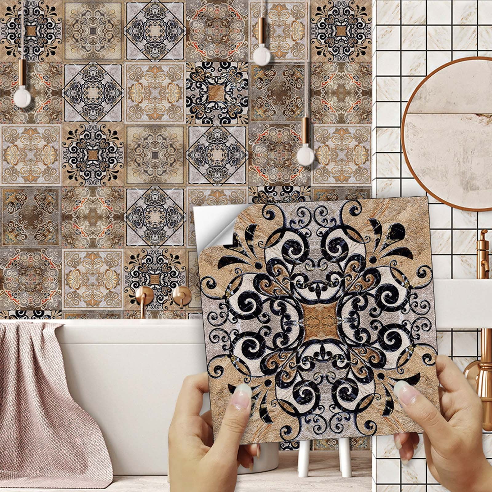 Backsplash Tile Peel And Stick 10 Pieces Of Color Seamless Frosted ...