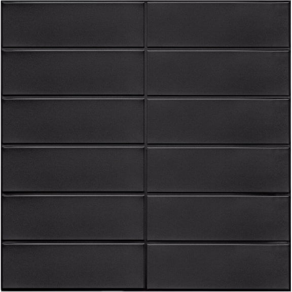 Backsplash Tile Peel and Stick, Premium Matte Black Stick on Tiles.