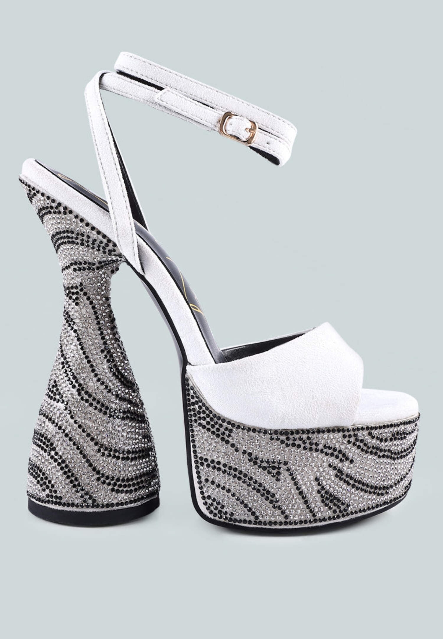 Backstage Rhinestone Embellished Ultra High Platform Sandals - Walmart.com
