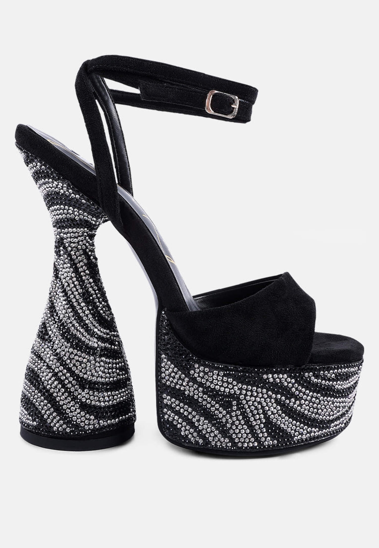 Backstage Rhinestone Embellished Ultra High Platform Sandals - Walmart.com