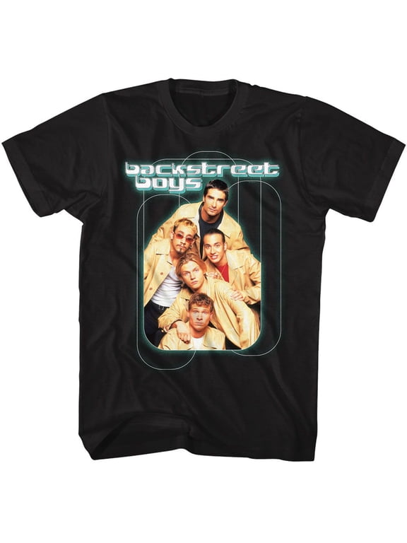 Backstreet Boys - Loops W Teal Glow - Black Short Sleeve Adult T-Shirt