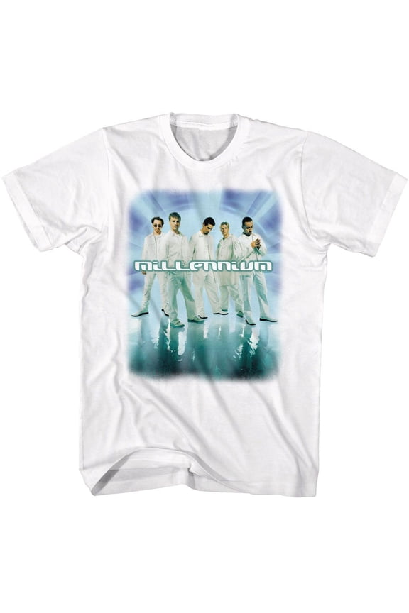 Backstreet Boys - Millennium - White Front Print Short Sleeve Adult T-Shirt