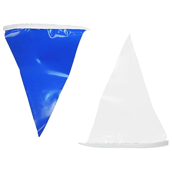 Backstroke Flag Set, 18"X 12" Pennants, 105Ft, Blue/White
