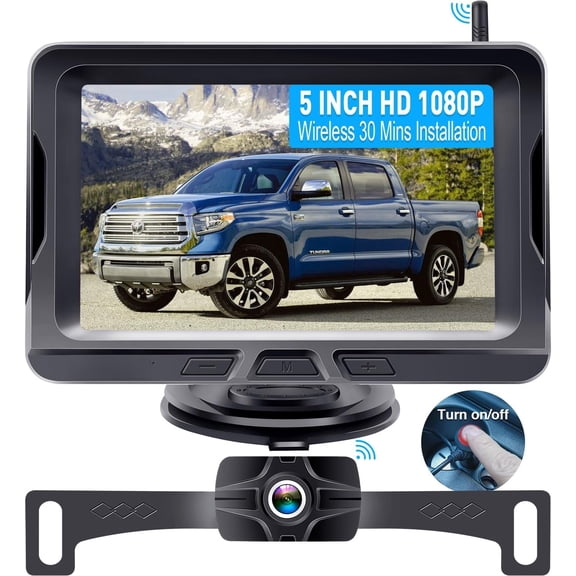 Backup Camera Ease Install - Color Image 1080P 5 Inch Digital Signal No-Delay Rear View Camera Auto-Switching Night Vision for //Pickup/SUV/Camper - LK2