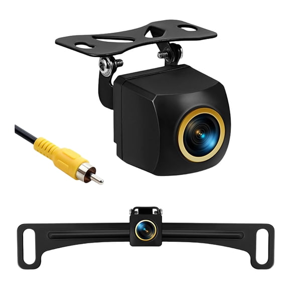 Backup Camera,IP68 Waterproof 170° Wide Rear View Camera Backup Assist Grids Lines for US License Plates Holder