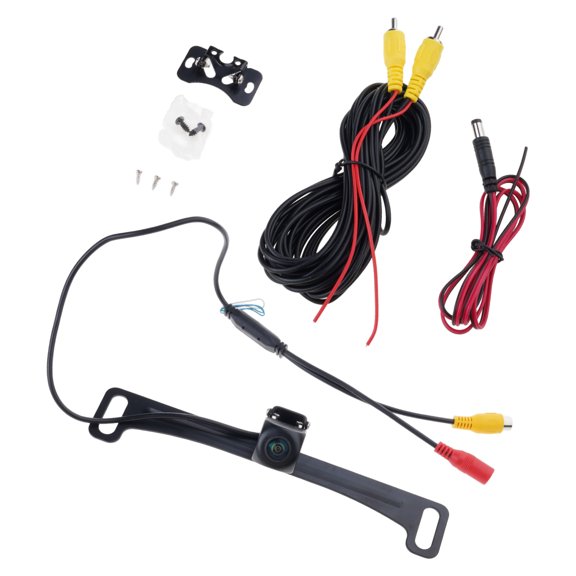 Backup Camera,IP68 Waterproof 170° Wide Rear View Camera Backup Assist Grids Lines for US License Plates Holder